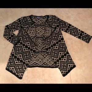 Black and Grey Aztec sweater cardigan